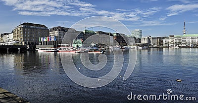 The Inner Alster Lake (Binnenalster), Hamburg, Germany Stock Photo