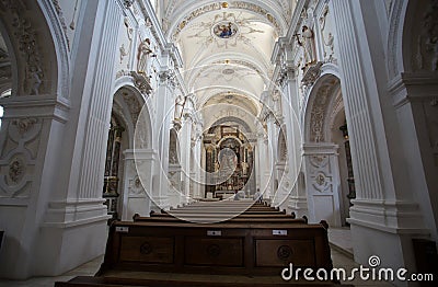The inner of the Benedictine Abbey of Monte Maria Abtei Marienberg, Burgusio, Malles, South Tyrol, Italy Stock Photo