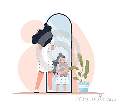 Inner child psychology therapy Vector Illustration