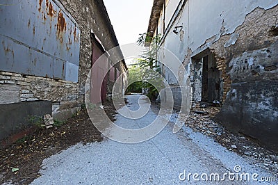 Inner city ghetto street view Stock Photo