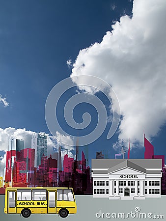 Inner city school building Stock Photo