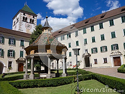 Inner Court of the Novacella Abbey in South Tyrol, Italy Editorial Stock Photo