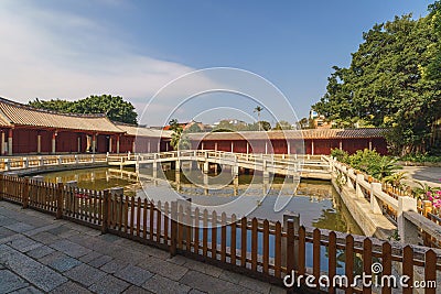 The inner courtyard and ancient Chinese traditional buildings of Government Confuciou Temple in Quanzhou, China Stock Photo
