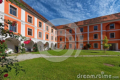 Inner courtyard of Jesuit monastery in Judenburg, Austria Stock Photo