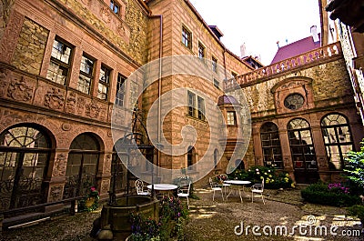 Inner garden of Ksiaz Castle Poland Editorial Stock Photo