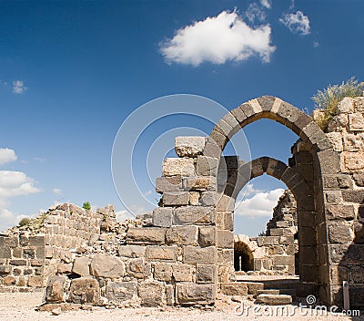 Inner gate of of Belvoir fortress Stock Photo