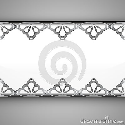 Inner lace decorated baroque chrome frame vector Vector Illustration