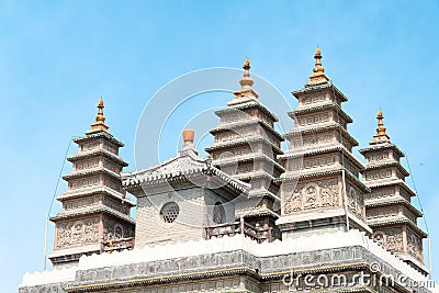 Five Pagoda Temple(Wutasi). a famous historic site in Hohhot, Inner Mongolia, China. Stock Photo