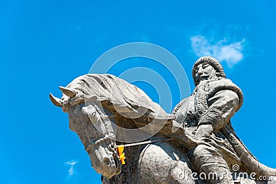 Kublai Khan Statue at Kublai Square in Zhenglan Banner, Xilin Gol, Inner Mongolia, China. Stock Photo
