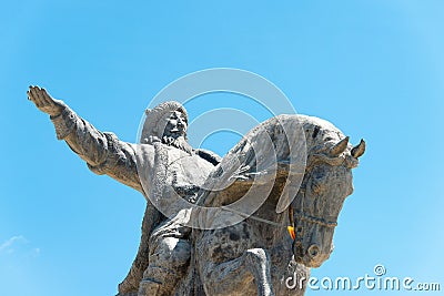 Kublai Khan Statue at Kublai Square in Zhenglan Banner, Xilin Gol, Inner Mongolia, China. Stock Photo