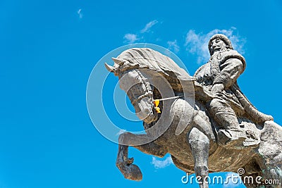 Kublai Khan Statue at Kublai Square in Zhenglan Banner, Xilin Gol, Inner Mongolia, China. Stock Photo