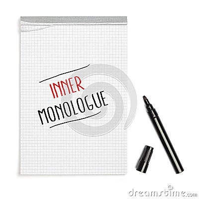 Inner Monologue headline words on paper note book Stock Photo