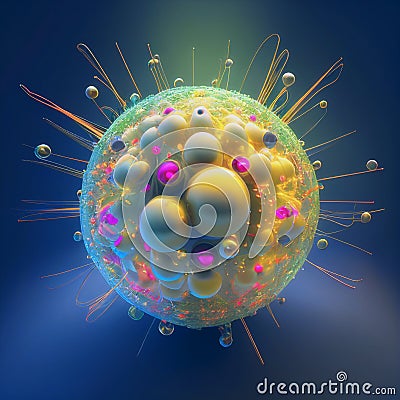 Inner structure of quantum particle. Higgs boson. Generative AI Stock Photo