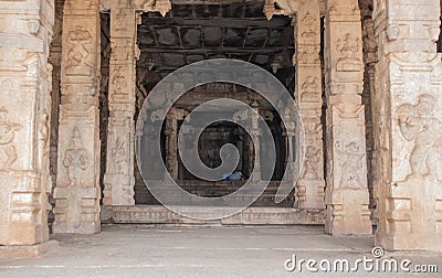 Inner View of Malyavanta Raghunatha Temple, Hampi, Karnataka Editorial Stock Photo