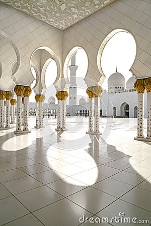 Grand Mosque, Abu Dhabi, Inner Yard Stock Photo