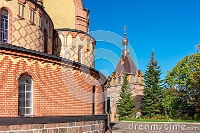 Inner yard of Kuremae Dormition Convent. Estonia, EU Stock Photo