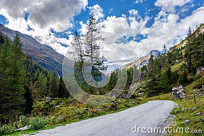 InnergschlÃ¶ss valley in the Alps Stock Photo