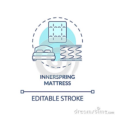 Innerspring mattress blue concept icon Vector Illustration