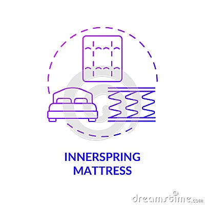 Innerspring mattress purple gradient concept icon Vector Illustration