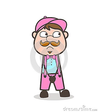 Innocent Cartoon Ice-Cream Seller Character Stock Photo