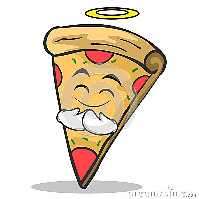 Innocent face pizza character cartoon Vector Illustration