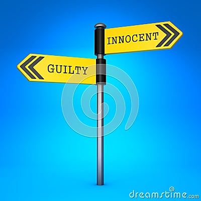 Innocent or Guilty. Concept of Choice. Stock Photo