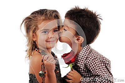 Innocent kiss Stock Photo