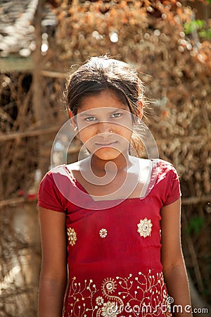 Innocent smile of indian female child Editorial Stock Photo
