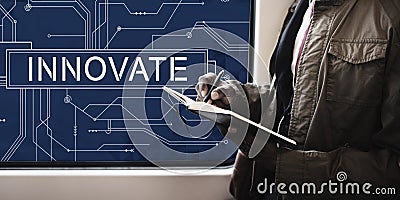 Innovate Technology Circuit Board Futuristic Concept Stock Photo