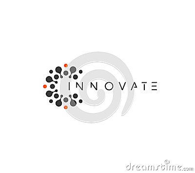 Innovate technology startup logo concept, round emblem, solution symbol, isolated vector logotype on white background Vector Illustration