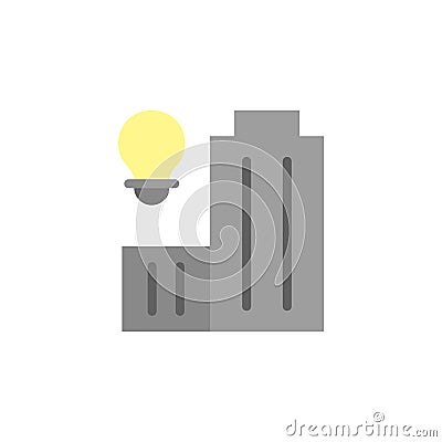 Innovation center, building, bulb icon. Simple color vector elements of innovations icons for ui and ux, website or mobile Stock Photo