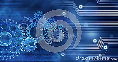 Innovation Computer Data Cogs Technology,Training,Business concept ideea background conection Stock Photo