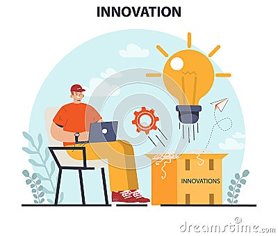 Innovation concept. Idea of creative business solution. Modern Vector Illustration
