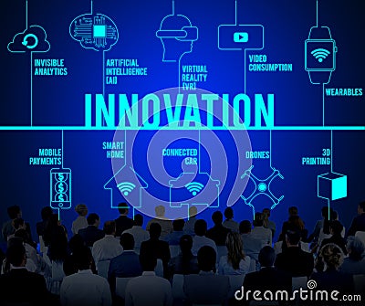 Innovation Connected Drones Technology Concept Stock Photo