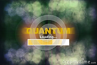 Quantum loading on bokeh motion blur backgrounds Stock Photo