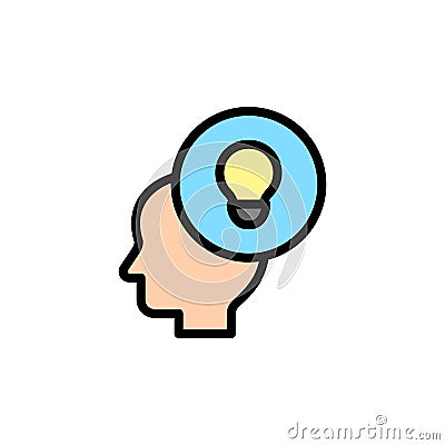Innovation, head, bulb icon. Simple color with outline vector elements of innovations icons for ui and ux, website or mobile Stock Photo