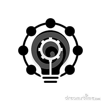 Black solid icon for Innovation, modernization and novelty Vector Illustration