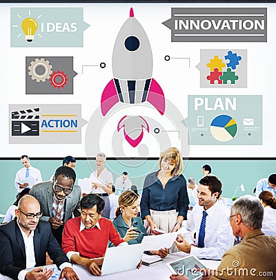 Innovation Plan Planning Ideas Action Launch Start Up Success Co Stock Photo