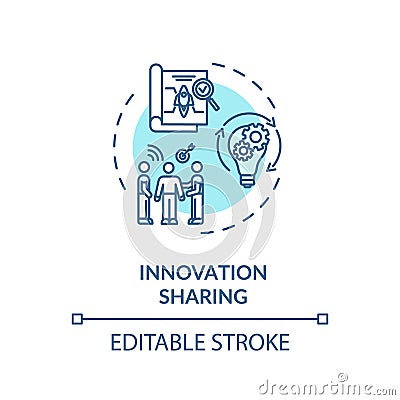 Innovation sharing turquoise concept icon Vector Illustration