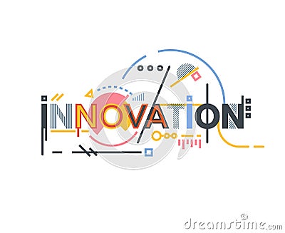 Innovation text banner Vector Illustration