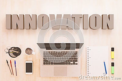 Innovation text concept Cartoon Illustration