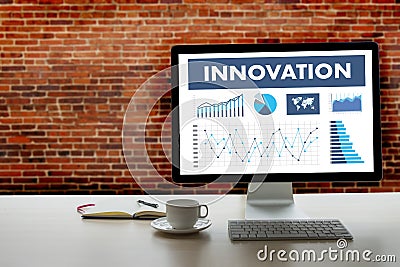 INNOVATION think creative ideas Invent Knowledge Creative process Stock Photo