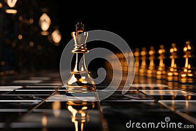 Innovative approach Golden pawn breaks free, illustrating unique leadership concept Stock Photo