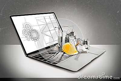 Innovative architecture and civil engineering plan Stock Photo