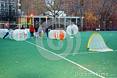 Innovative bubble soccer manhattan new york Editorial Stock Photo