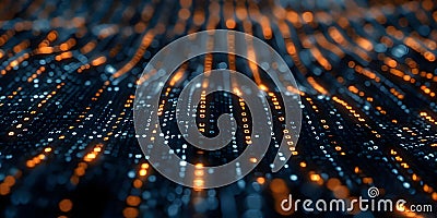 Innovative Cybersecurity: A Detailed Scene of Digital Encryption Binary Code and Secure Network Stock Photo