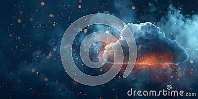 Innovative Depiction of Cloud Data Storage and Emerging Technologies in the Cyber Internet Realm. Concept Cloud Computing, Data Stock Photo