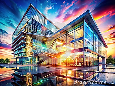 Innovative Double Exposure Architecture Exploring Future Building Designs Through Collaborative Design Processes and Stock Photo