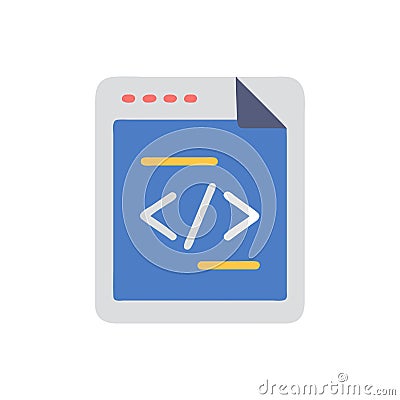 Innovative HTML Coding Solutions Icon Cartoon Illustration