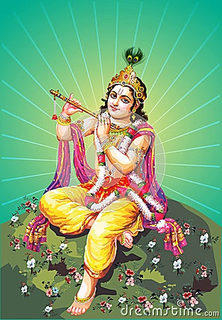 Innovative illustration of banner, card poster for Lord Krishna in Happy Janmashtami festival of India ,Shri Krishna Janmashtami. Vector Illustration